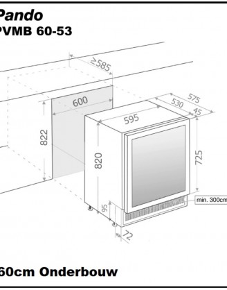 Wijnklimaatkast Pando PVMB 60-53CR
